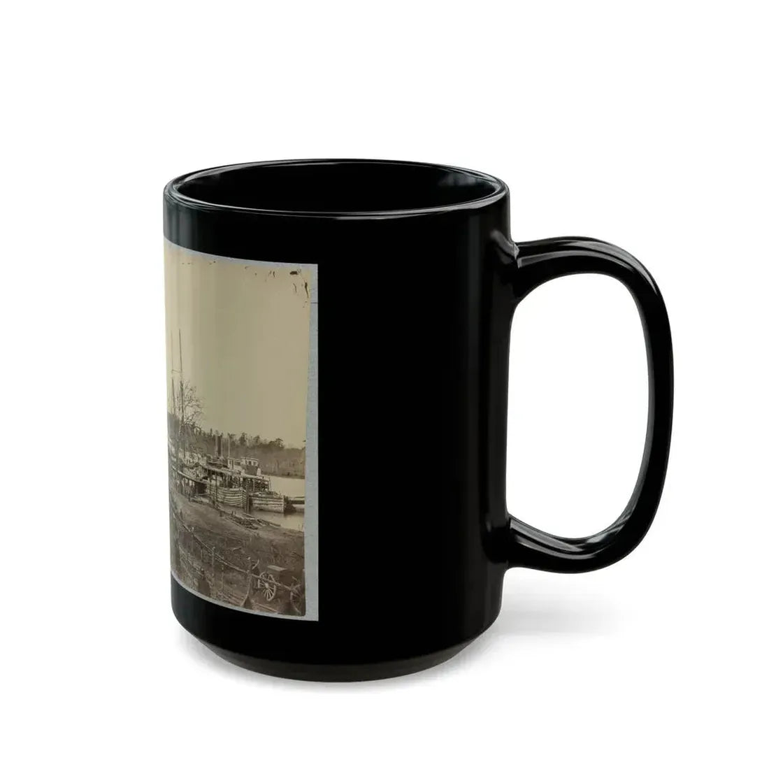 Broadway Landing, Appomattox River, Va., Butler's Signal Tower At Point Of Rocks, In Distance (U.S. Civil War) Black Coffee Mug - Go Mug Yourself