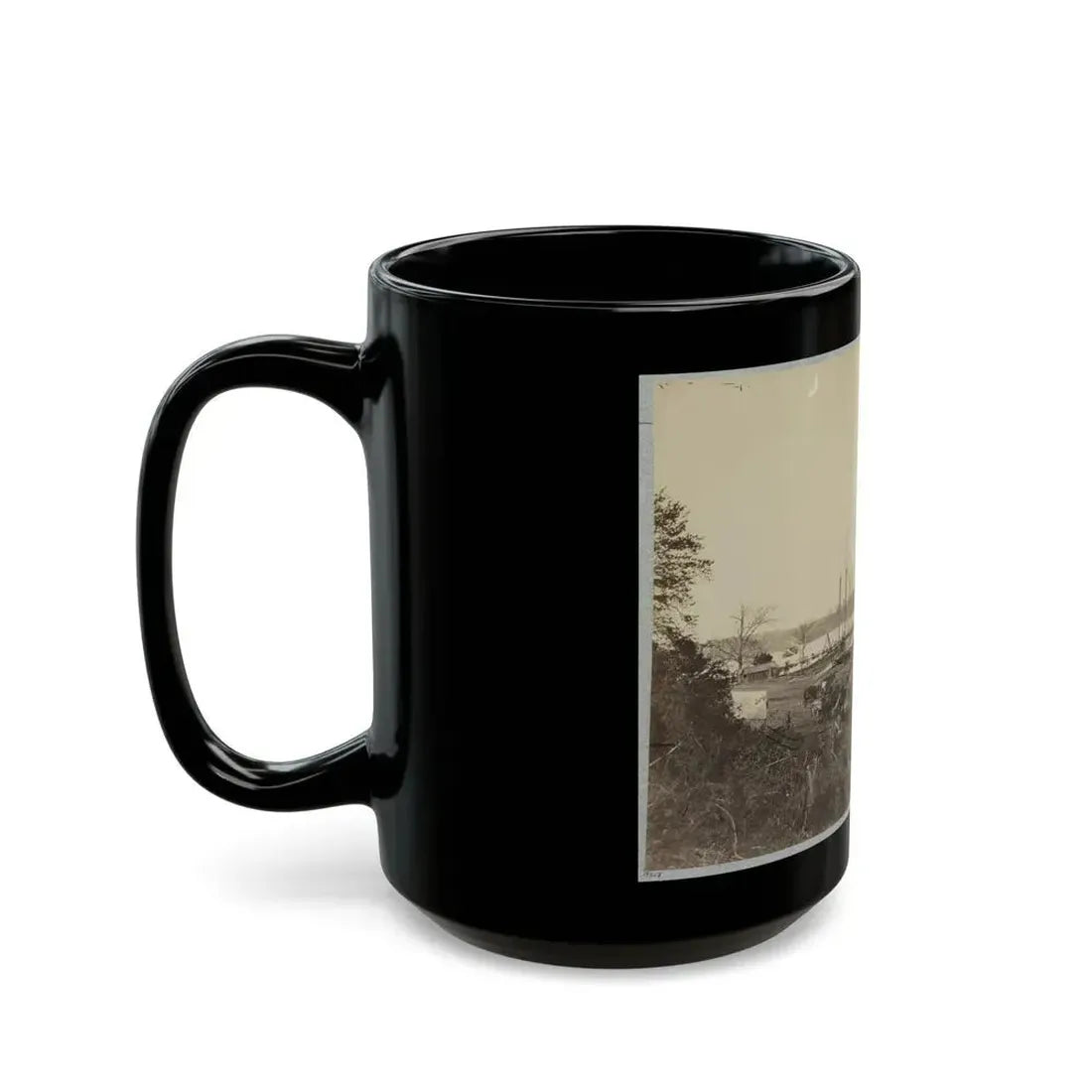 Broadway Landing, Appomattox River, Va., Butler's Signal Tower At Point Of Rocks, In Distance (U.S. Civil War) Black Coffee Mug - Go Mug Yourself