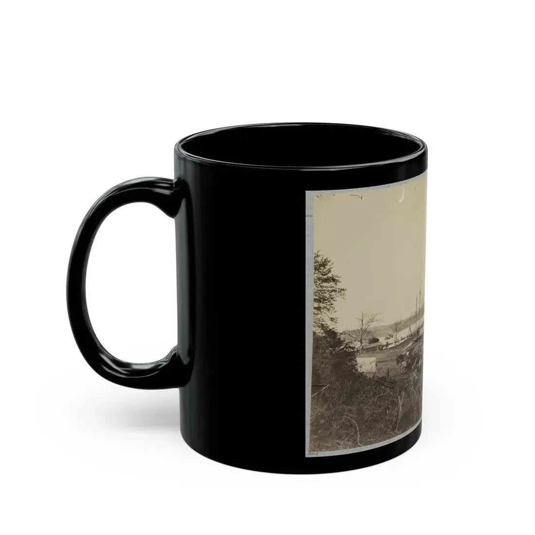 Broadway Landing, Appomattox River, Va., Butler's Signal Tower At Point Of Rocks, In Distance (U.S. Civil War) Black Coffee Mug - Go Mug Yourself