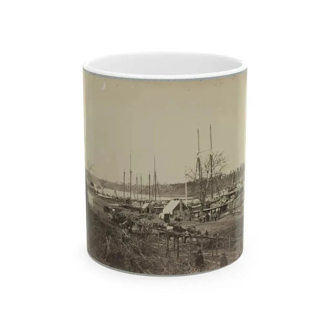 Broadway Landing, Appomattox River, Va., Butler's Signal Tower At Point Of Rocks, In Distance (U.S. Civil War) White Coffee Mug 11oz - Go Mug Yourself