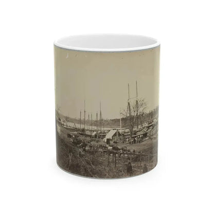 Broadway Landing, Appomattox River, Va., Butler's Signal Tower At Point Of Rocks, In Distance (U.S. Civil War) White Coffee Mug 11oz - Go Mug Yourself