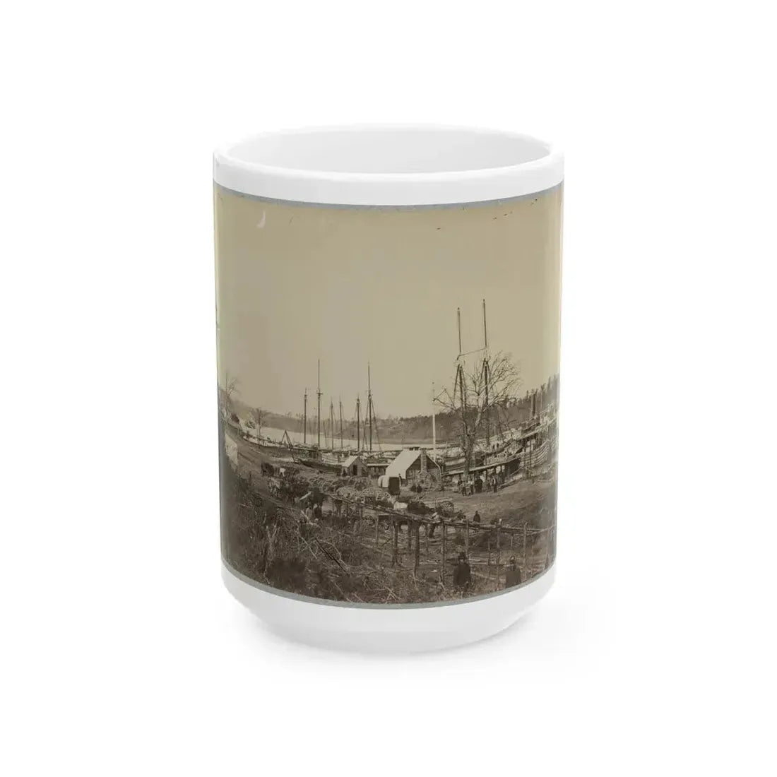 Broadway Landing, Appomattox River, Va., Butler's Signal Tower At Point Of Rocks, In Distance (U.S. Civil War) White Coffee Mug 15oz - Go Mug Yourself