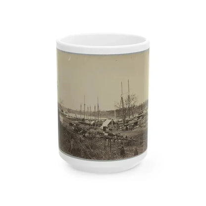 Broadway Landing, Appomattox River, Va., Butler's Signal Tower At Point Of Rocks, In Distance (U.S. Civil War) White Coffee Mug 15oz - Go Mug Yourself