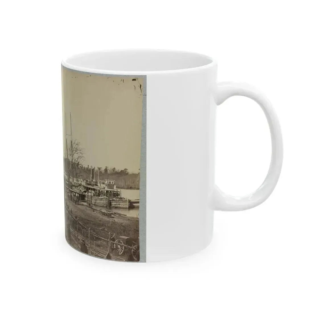 Broadway Landing, Appomattox River, Va., Butler's Signal Tower At Point Of Rocks, In Distance (U.S. Civil War) White Coffee Mug - Go Mug Yourself