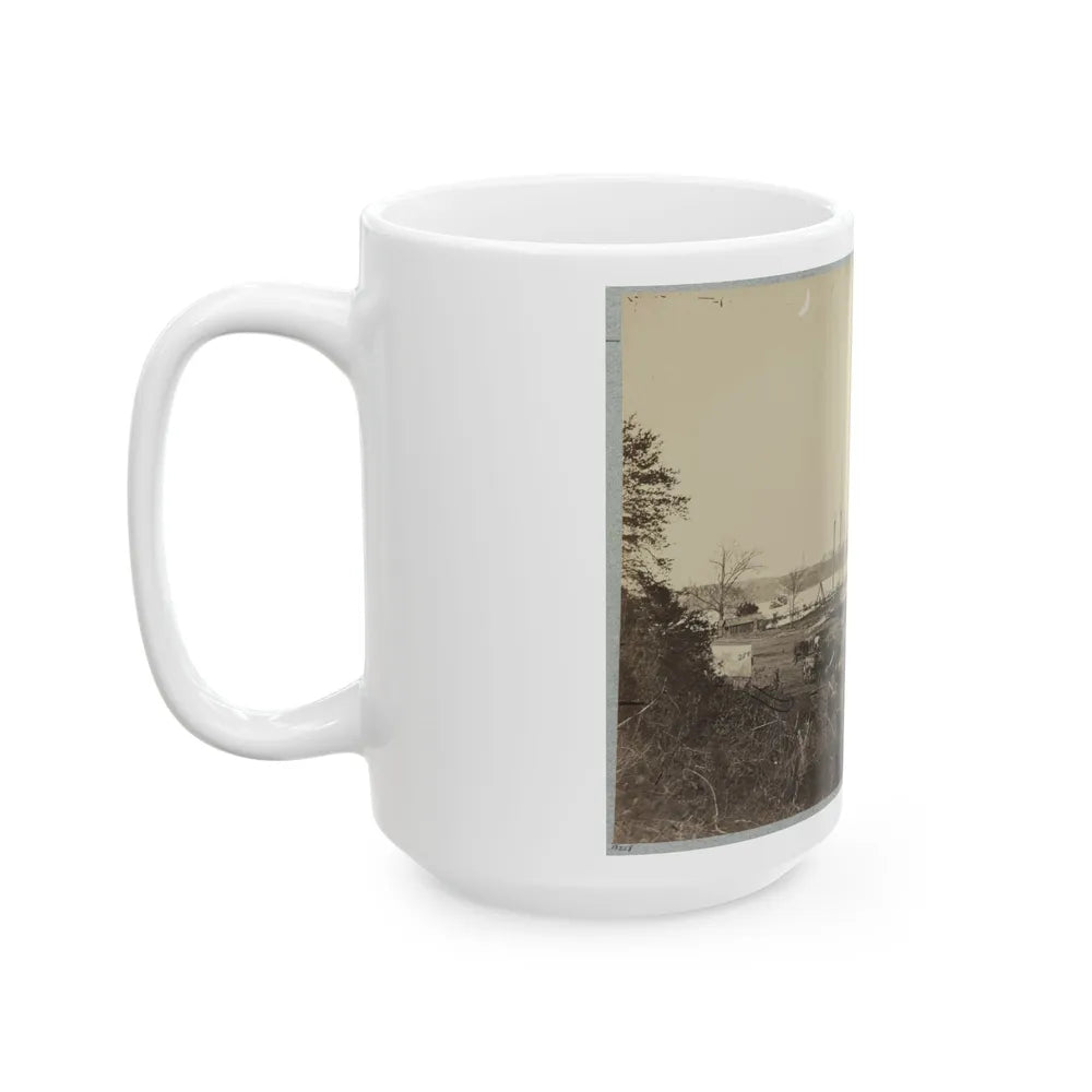 Broadway Landing, Appomattox River, Va., Butler's Signal Tower At Point Of Rocks, In Distance (U.S. Civil War) White Coffee Mug-Go Mug Yourself