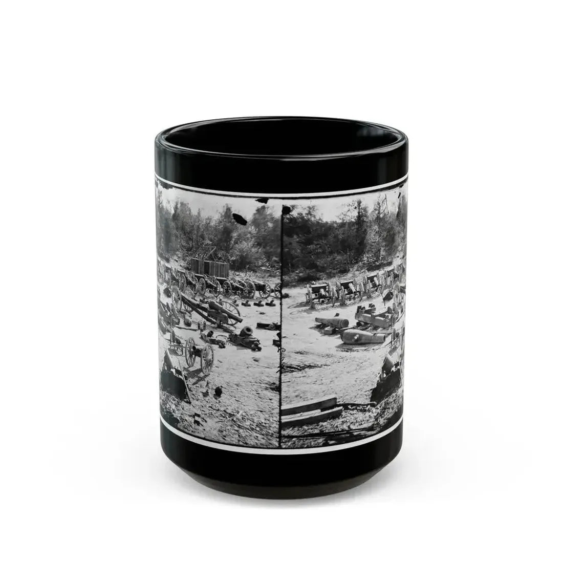 Broadway Landing, Appomattox River, Virginia. Park Of Artillery 001 (U.S. Civil War) Black Coffee Mug 15oz - Go Mug Yourself