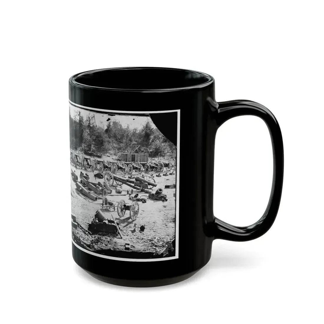 Broadway Landing, Appomattox River, Virginia. Park Of Artillery 001 (U.S. Civil War) Black Coffee Mug - Go Mug Yourself