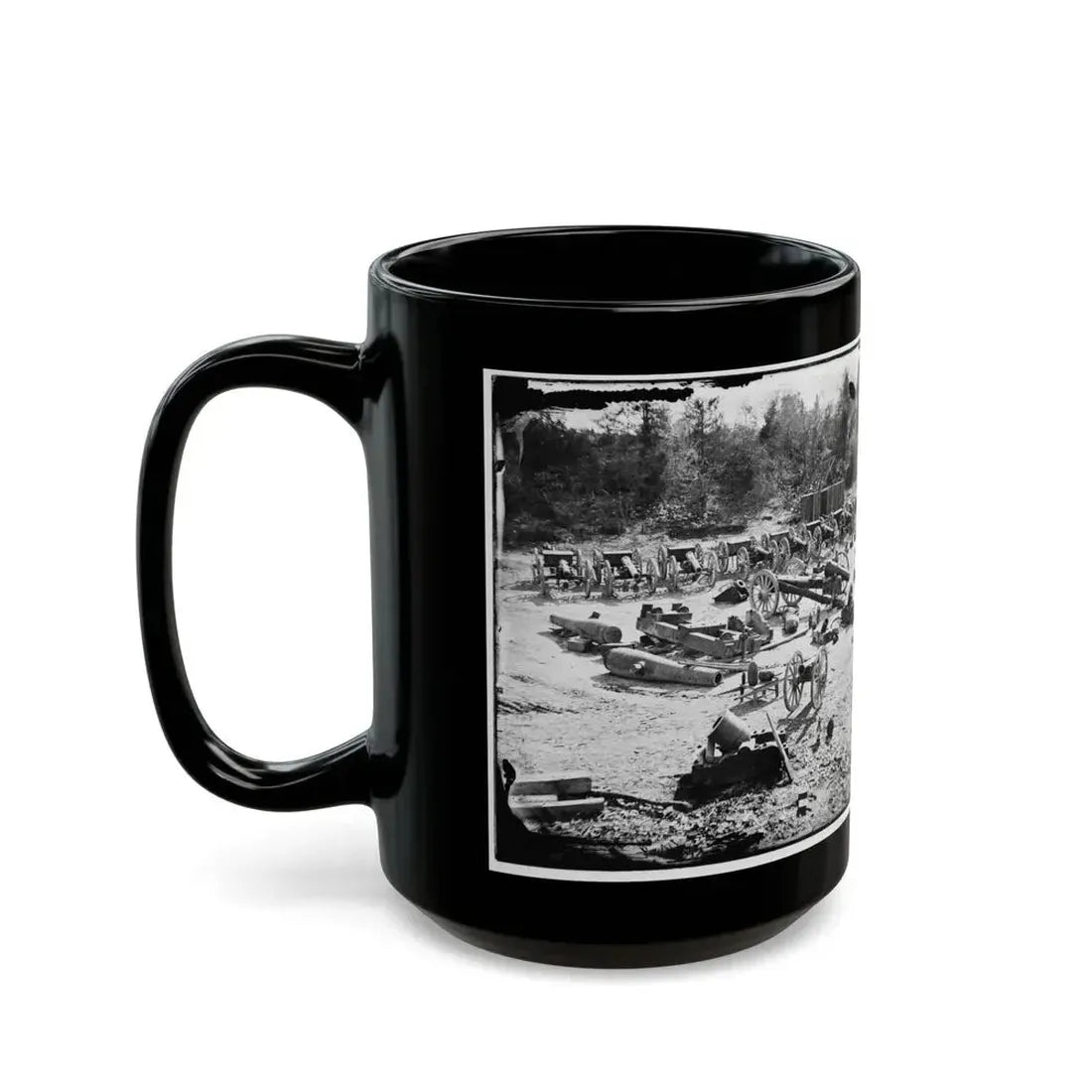 Broadway Landing, Appomattox River, Virginia. Park Of Artillery 001 (U.S. Civil War) Black Coffee Mug - Go Mug Yourself