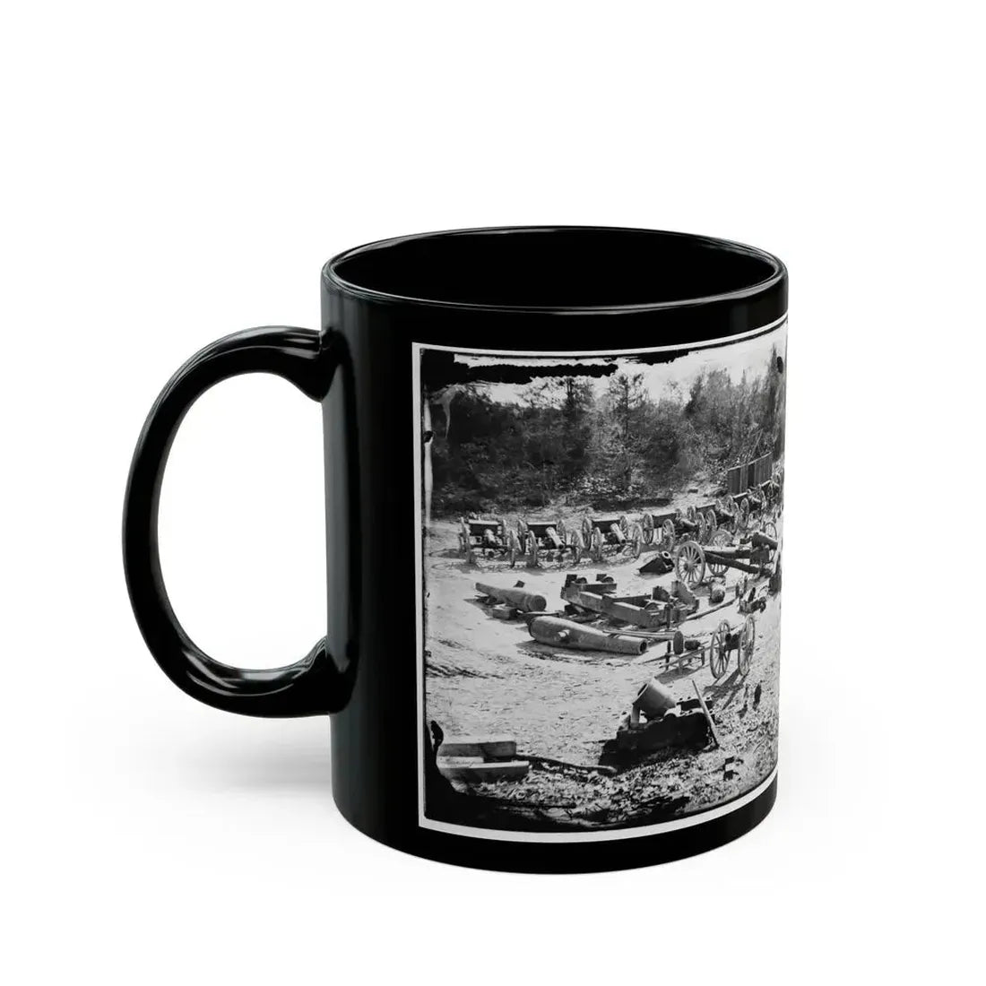 Broadway Landing, Appomattox River, Virginia. Park Of Artillery 001 (U.S. Civil War) Black Coffee Mug - Go Mug Yourself