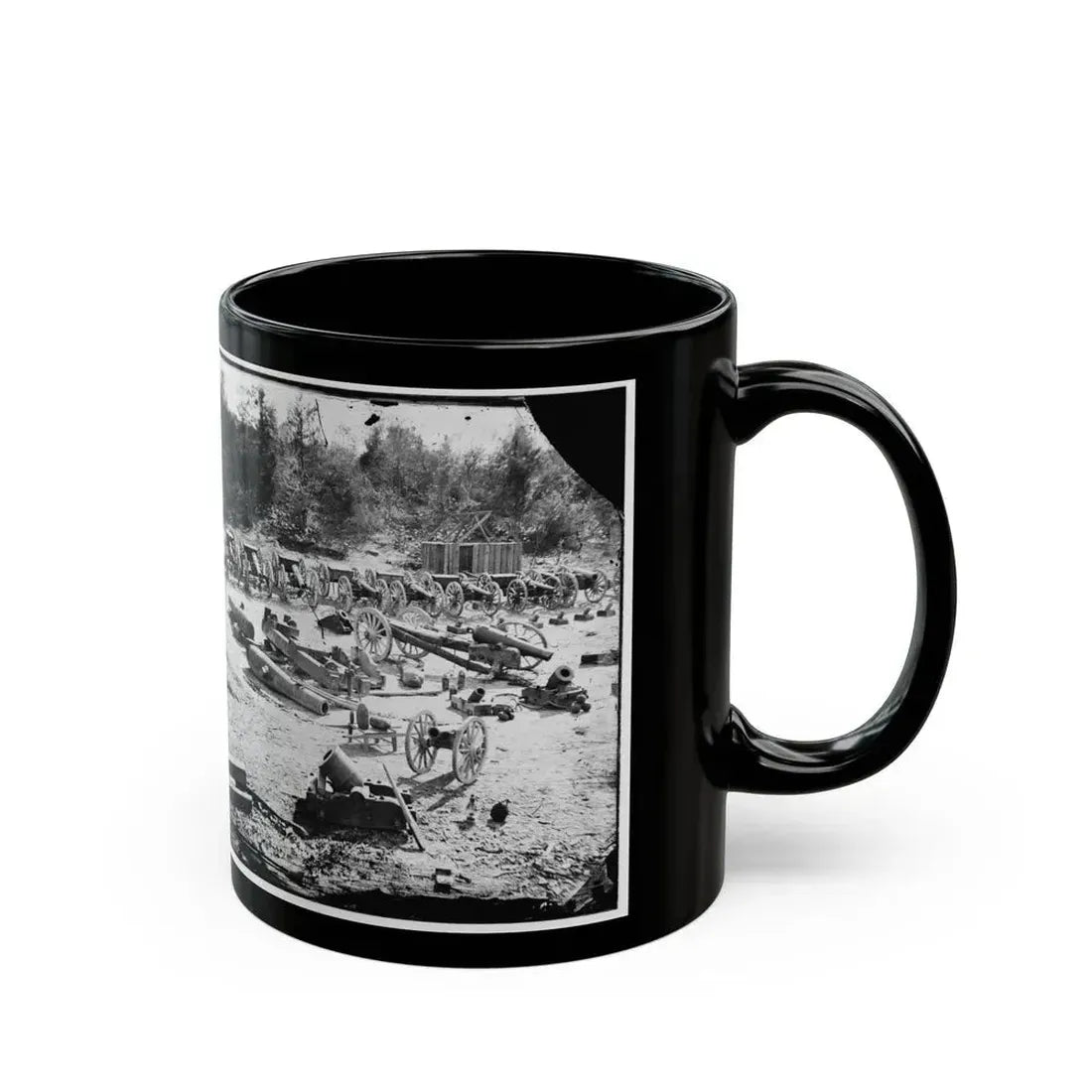 Broadway Landing, Appomattox River, Virginia. Park Of Artillery 001 (U.S. Civil War) Black Coffee Mug - Go Mug Yourself