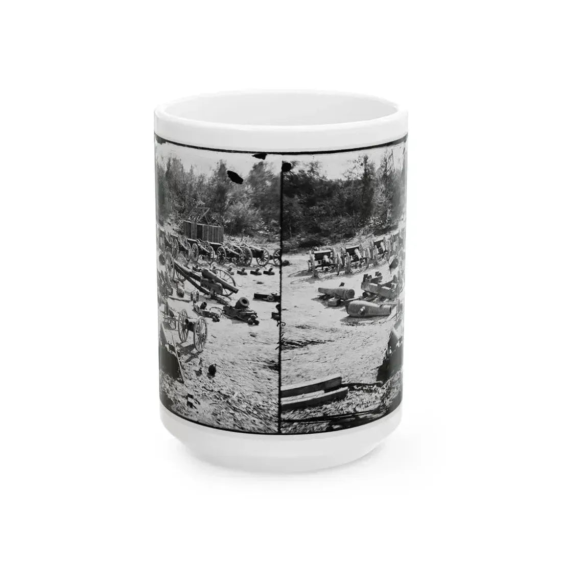 Broadway Landing, Appomattox River, Virginia. Park Of Artillery 001 (U.S. Civil War) White Coffee Mug 15oz - Go Mug Yourself