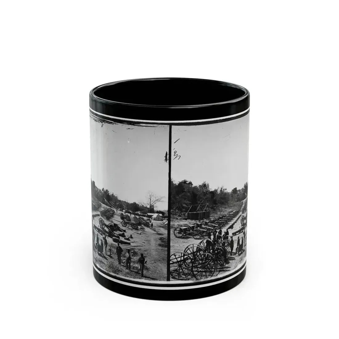Broadway Landing, Appomattox River, Virginia. Park Of Artillery(2) (U.S. Civil War) Black Coffee Mug 11oz - Go Mug Yourself