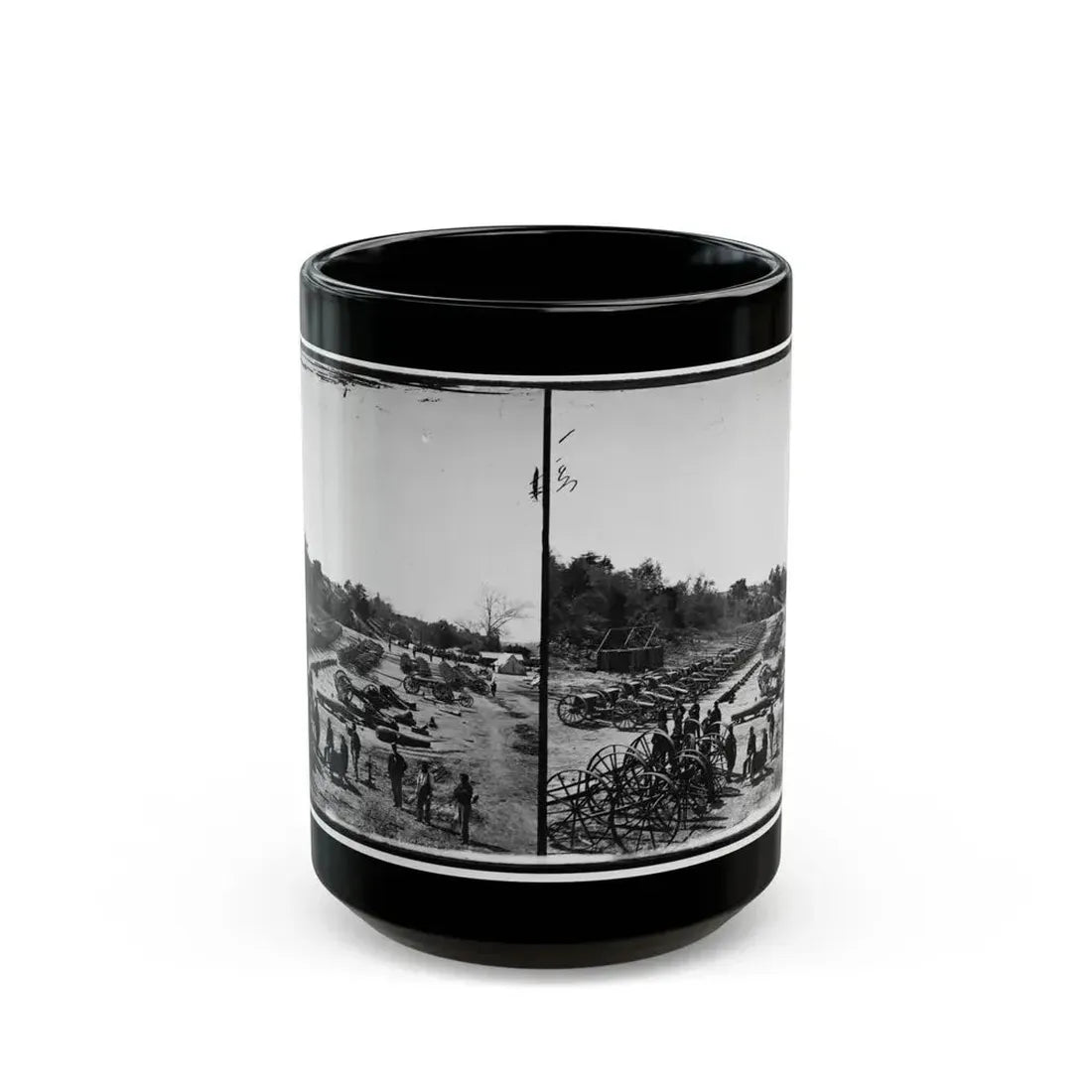 Broadway Landing, Appomattox River, Virginia. Park Of Artillery(2) (U.S. Civil War) Black Coffee Mug 15oz - Go Mug Yourself