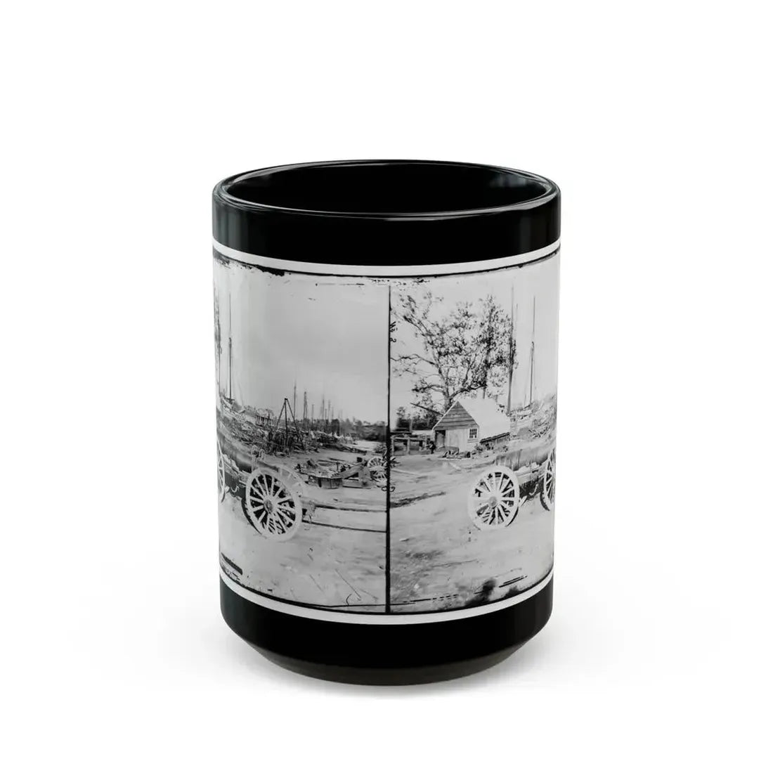 Broadway Landing, Appomattox River, Virginia. Park Of Artillery(3) (U.S. Civil War) Black Coffee Mug 15oz - Go Mug Yourself