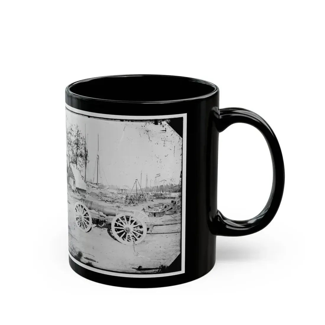Broadway Landing, Appomattox River, Virginia. Park Of Artillery(3) (U.S. Civil War) Black Coffee Mug - Go Mug Yourself