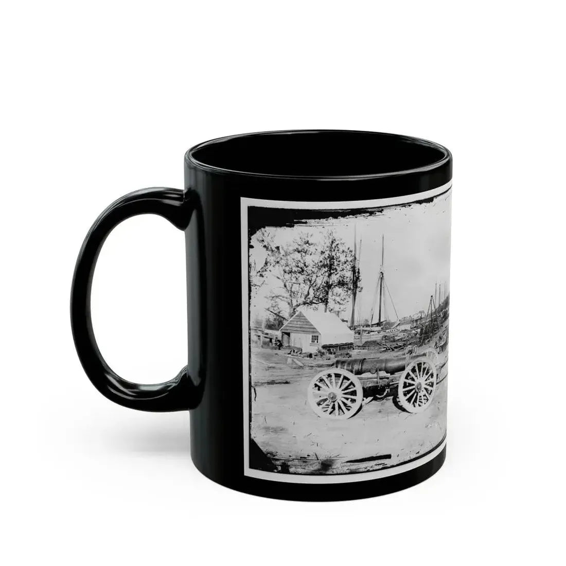 Broadway Landing, Appomattox River, Virginia. Park Of Artillery(3) (U.S. Civil War) Black Coffee Mug - Go Mug Yourself