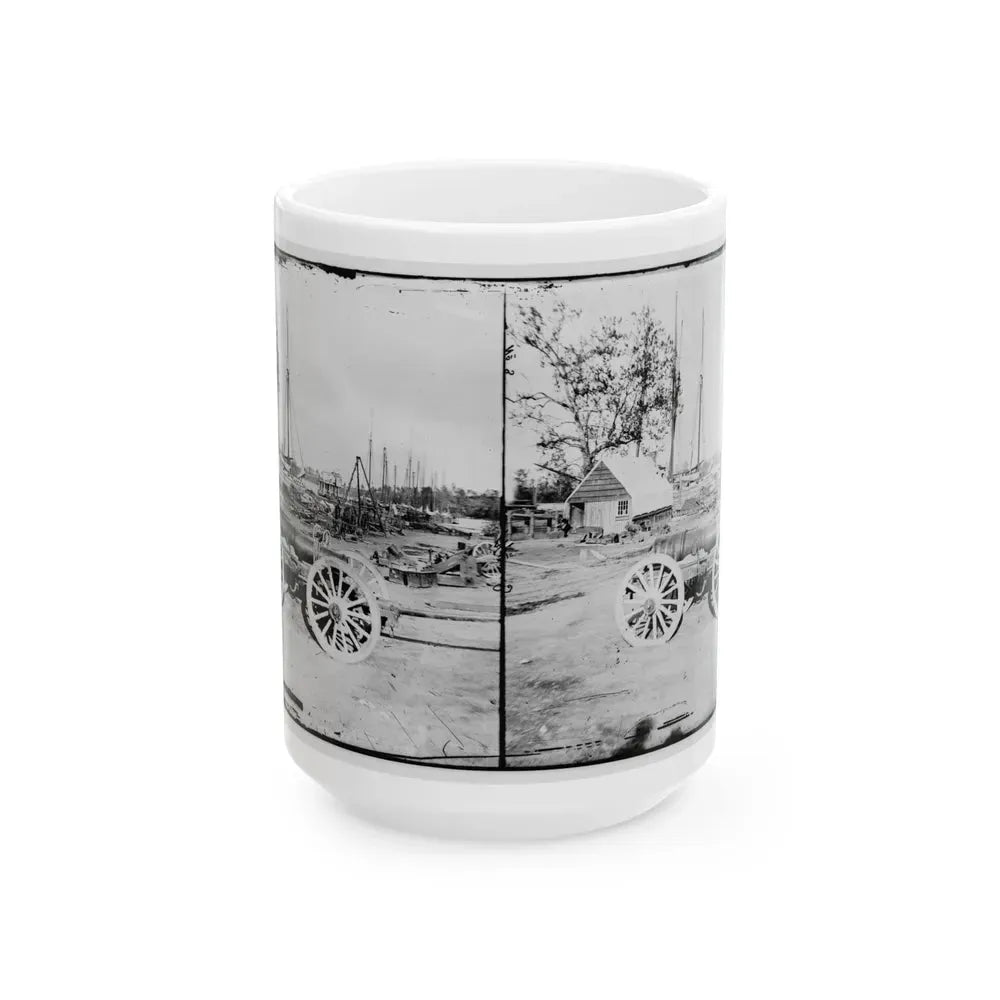 Broadway Landing, Appomattox River, Virginia. Park Of Artillery(3) (U.S. Civil War) White Coffee Mug 15oz - Go Mug Yourself