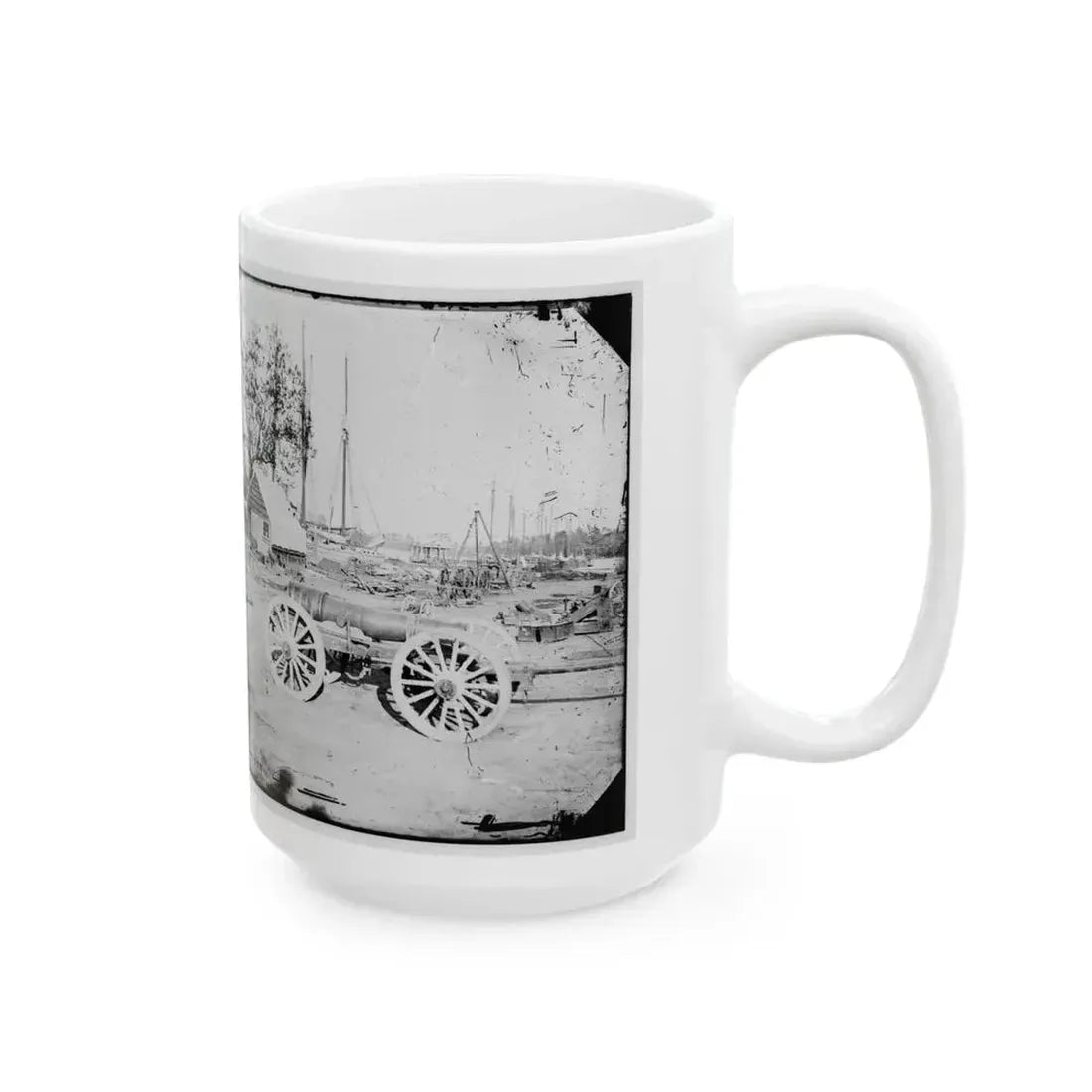 Broadway Landing, Appomattox River, Virginia. Park Of Artillery(3) (U.S. Civil War) White Coffee Mug - Go Mug Yourself