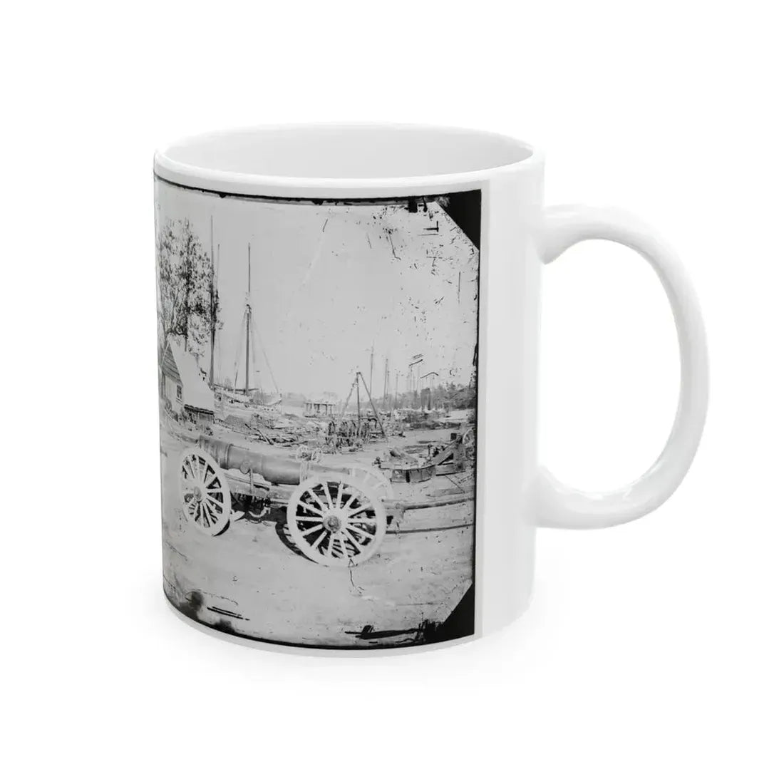 Broadway Landing, Appomattox River, Virginia. Park Of Artillery(3) (U.S. Civil War) White Coffee Mug - Go Mug Yourself