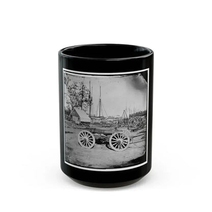Broadway Landing, Appomattox River, Virginia. Park Of Artillery (U.S. Civil War) Black Coffee Mug 15oz - Go Mug Yourself