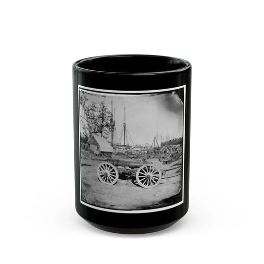 Broadway Landing, Appomattox River, Virginia. Park Of Artillery (U.S. Civil War) Black Coffee Mug 15oz - Go Mug Yourself