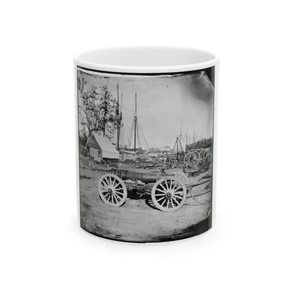 Broadway Landing, Appomattox River, Virginia. Park Of Artillery (U.S. Civil War) White Coffee Mug 11oz - Go Mug Yourself