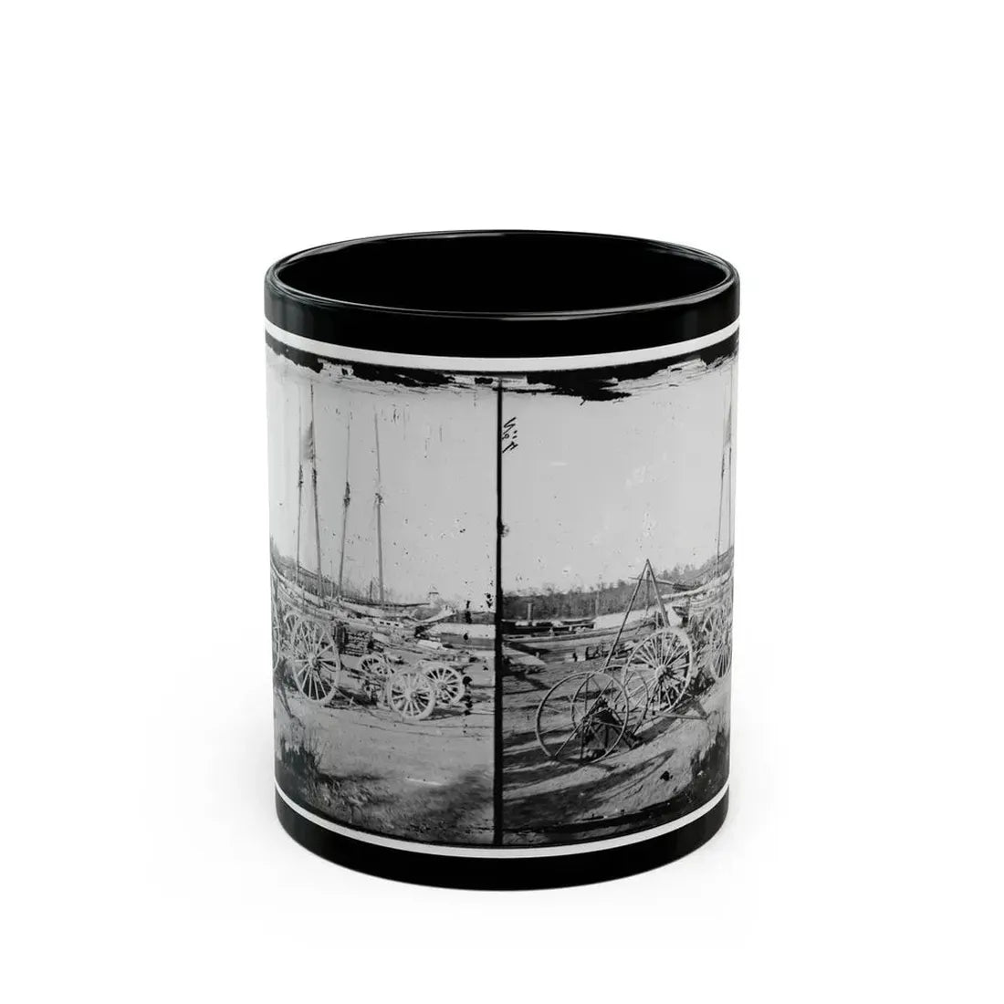 Broadway Landing, Appomattox River, Virginia. Supply Boats And Stores(2) (U.S. Civil War) Black Coffee Mug 11oz - Go Mug Yourself