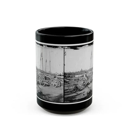 Broadway Landing, Appomattox River, Virginia. Supply Boats And Stores(2) (U.S. Civil War) Black Coffee Mug 15oz - Go Mug Yourself