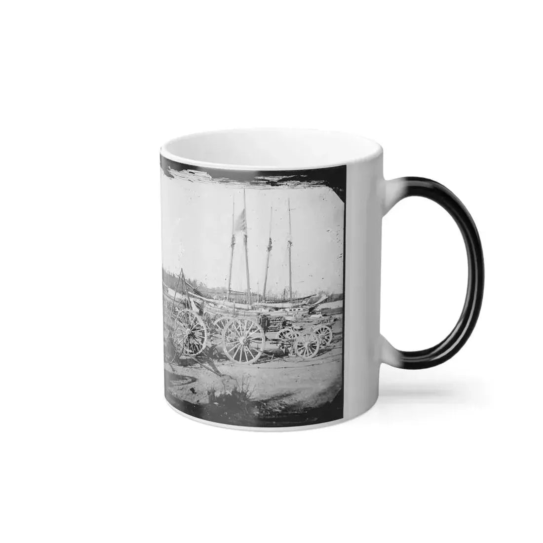 Broadway Landing, Appomattox River, Virginia. Supply Boats and Stores(2) (U.S. Civil War) Color Changing Coffee Mug 11oz - Go Mug Yourself