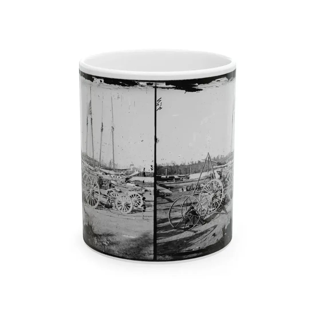 Broadway Landing, Appomattox River, Virginia. Supply Boats And Stores(2) (U.S. Civil War) White Coffee Mug 11oz - Go Mug Yourself