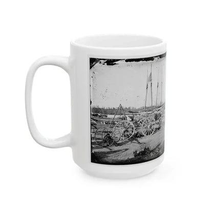 Broadway Landing, Appomattox River, Virginia. Supply Boats And Stores(2) (U.S. Civil War) White Coffee Mug - Go Mug Yourself