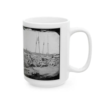 Broadway Landing, Appomattox River, Virginia. Supply Boats And Stores(2) (U.S. Civil War) White Coffee Mug - Go Mug Yourself