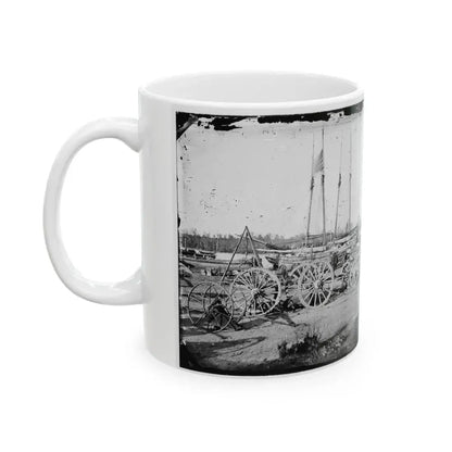 Broadway Landing, Appomattox River, Virginia. Supply Boats And Stores(2) (U.S. Civil War) White Coffee Mug - Go Mug Yourself