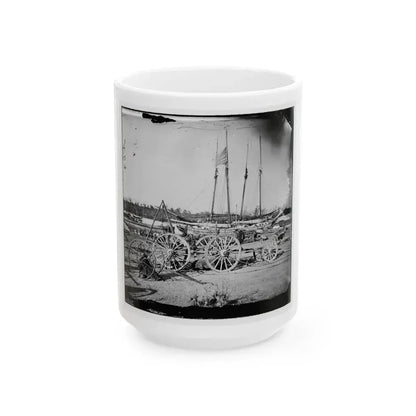 Broadway Landing, Appomattox River, Virginia. Supply Boats And Stores (U.S. Civil War) White Coffee Mug 15oz - Go Mug Yourself