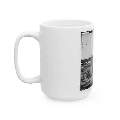 Broadway Landing, Appomattox River, Virginia. Supply Boats And Stores (U.S. Civil War) White Coffee Mug - Go Mug Yourself