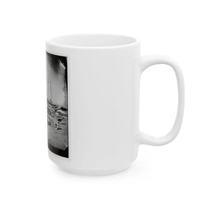 Broadway Landing, Appomattox River, Virginia. Supply Boats And Stores (U.S. Civil War) White Coffee Mug - Go Mug Yourself