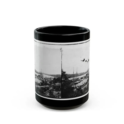 Broadway Landing, Appomattox River, Virginia. View Of Docks And Supply Boats (U.S. Civil War) Black Coffee Mug 15oz - Go Mug Yourself