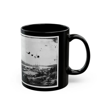 Broadway Landing, Appomattox River, Virginia. View Of Docks And Supply Boats (U.S. Civil War) Black Coffee Mug - Go Mug Yourself