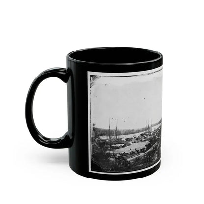 Broadway Landing, Appomattox River, Virginia. View Of Docks And Supply Boats (U.S. Civil War) Black Coffee Mug - Go Mug Yourself