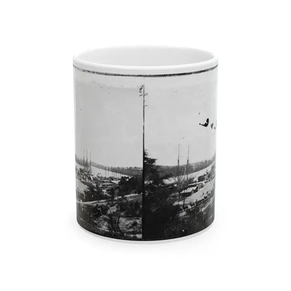 Broadway Landing, Appomattox River, Virginia. View Of Docks And Supply Boats (U.S. Civil War) White Coffee Mug 11oz - Go Mug Yourself