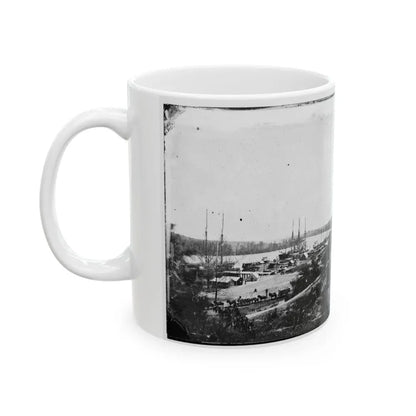 Broadway Landing, Appomattox River, Virginia. View Of Docks And Supply Boats (U.S. Civil War) White Coffee Mug - Go Mug Yourself