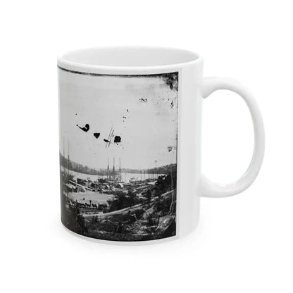 Broadway Landing, Appomattox River, Virginia. View Of Docks And Supply Boats (U.S. Civil War) White Coffee Mug - Go Mug Yourself