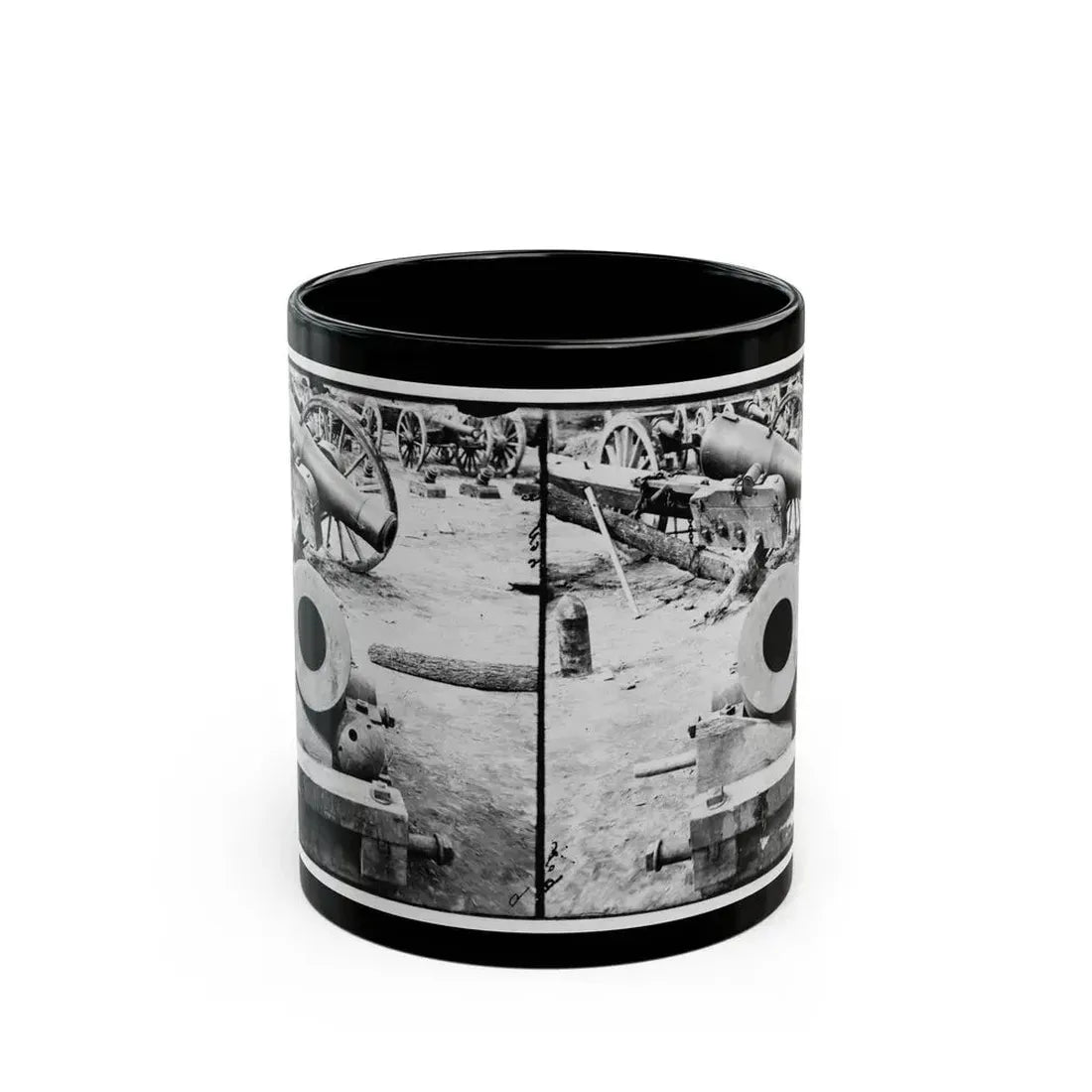 Broadway Landing, Appomattox River, Virginia. View Of Mortar And Artillery (U.S. Civil War) Black Coffee Mug 11oz - Go Mug Yourself