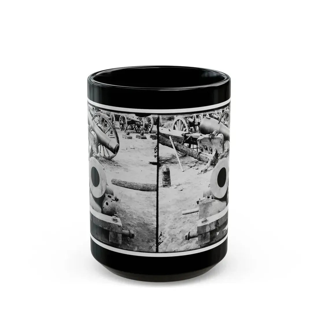 Broadway Landing, Appomattox River, Virginia. View Of Mortar And Artillery (U.S. Civil War) Black Coffee Mug 15oz - Go Mug Yourself
