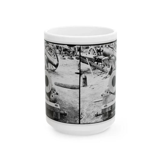 Broadway Landing, Appomattox River, Virginia. View Of Mortar And Artillery (U.S. Civil War) White Coffee Mug 15oz - Go Mug Yourself