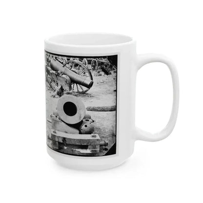 Broadway Landing, Appomattox River, Virginia. View Of Mortar And Artillery (U.S. Civil War) White Coffee Mug - Go Mug Yourself
