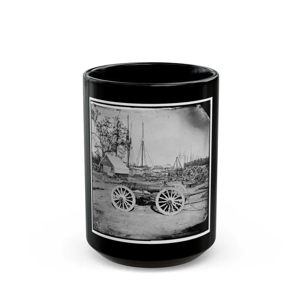 Broadway Landing, Appomattox River, Virginia. Park Of Artillery (U.S. Civil War) Black Coffee Mug-15oz-Go Mug Yourself