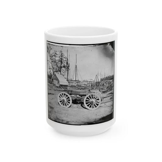 Broadway Landing, Appomattox River, Virginia. Park Of Artillery (U.S. Civil War) White Coffee Mug-15oz-Go Mug Yourself