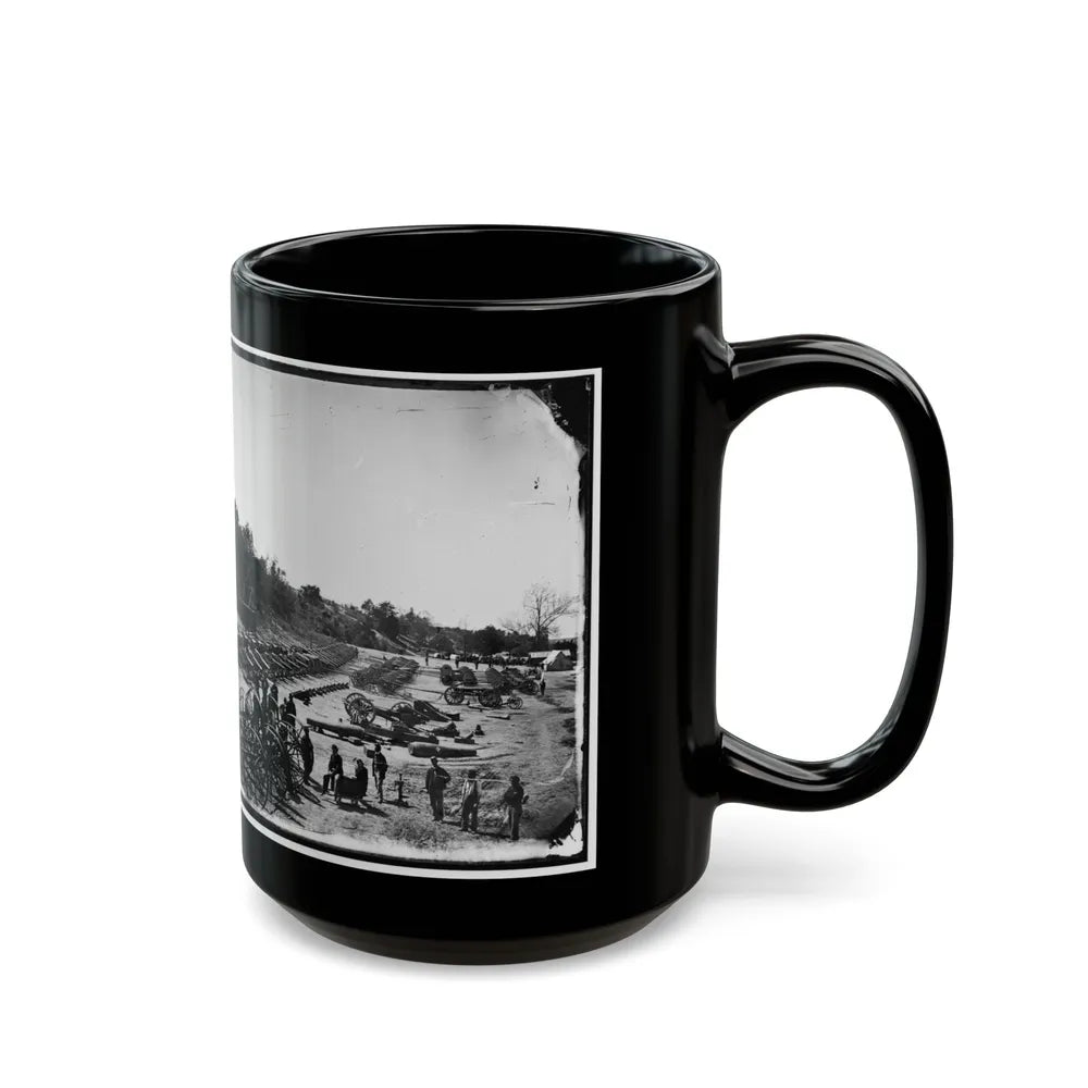 Broadway Landing, Appomattox River, Virginia. Park Of Artillery(2) (U.S. Civil War) Black Coffee Mug-Go Mug Yourself