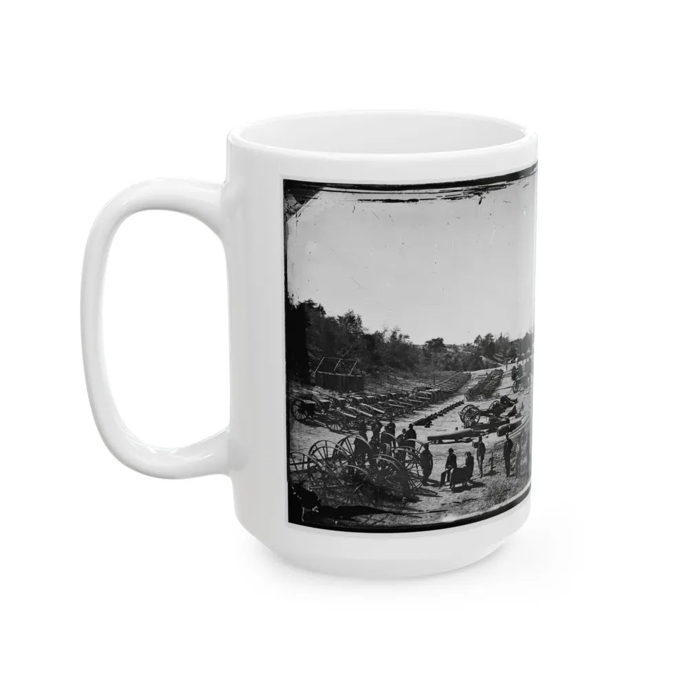 Broadway Landing, Appomattox River, Virginia. Park Of Artillery(2) (U.S. Civil War) White Coffee Mug-Go Mug Yourself